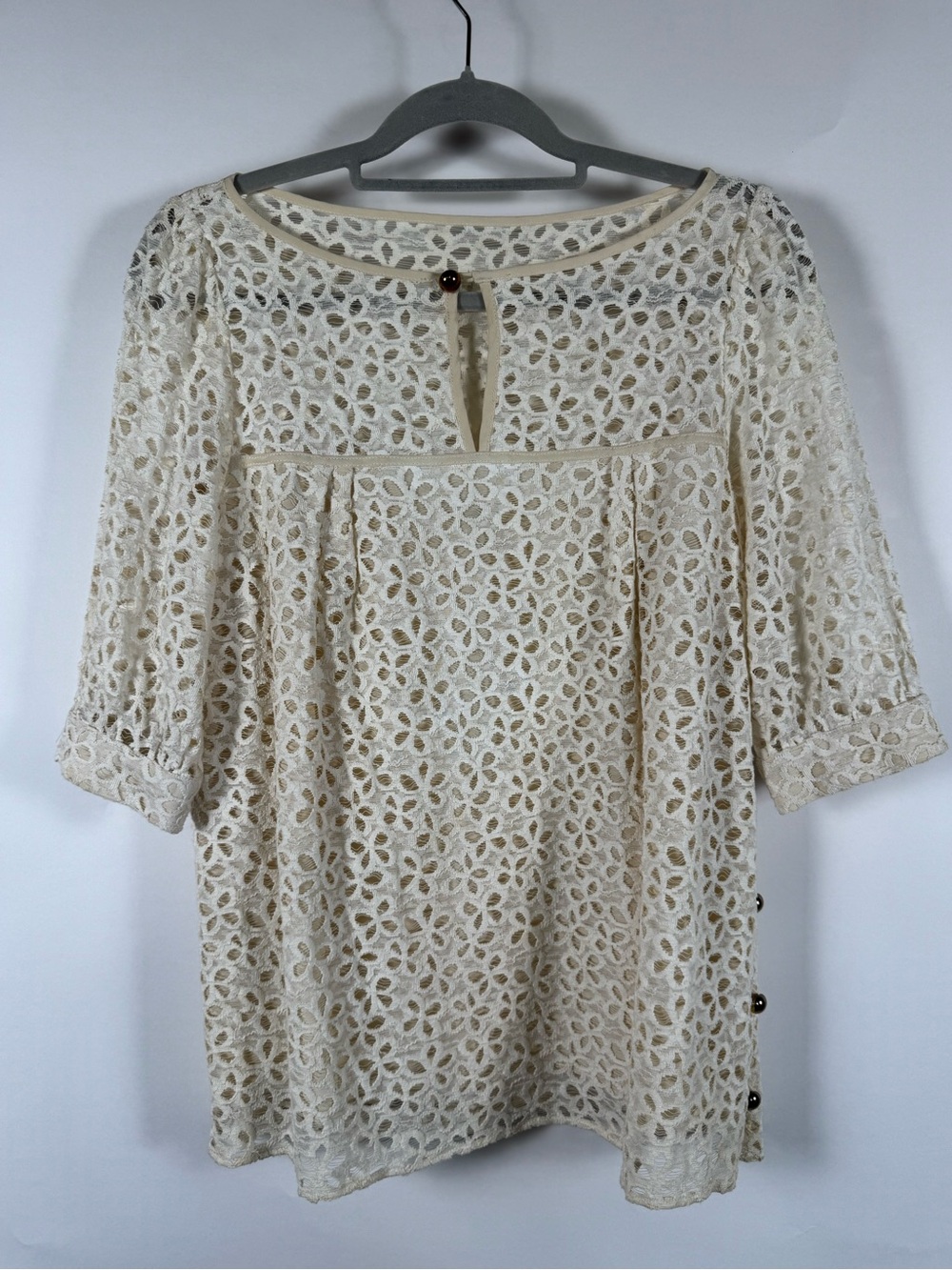 Milly New‎ York Lace Tunic Blouse Size 10 Boho Floral Cottagecore Romantic USA